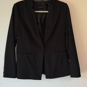 BANANA REPUBLIC WOMENS BLACK 1 BUTTON FITTED BLAZER SZ 6P